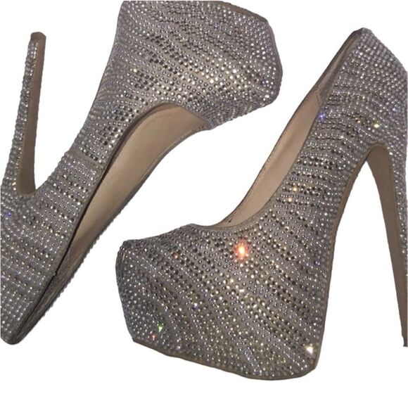 LUXE by JUSTFAB Platform sparkly stilettos size 8.  B56 - Picture 3 of 9